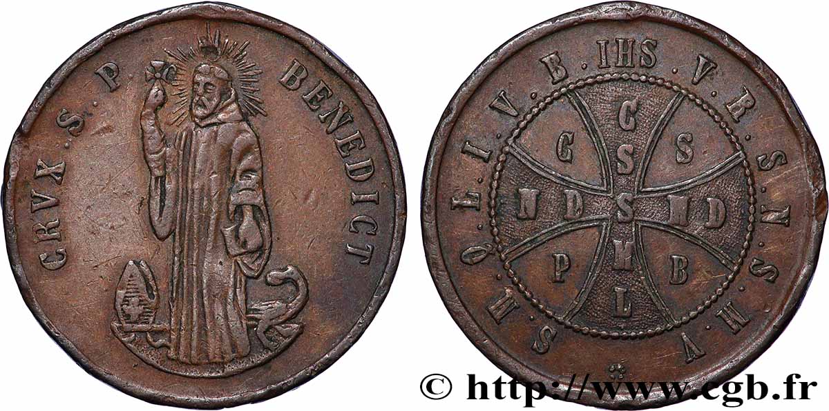 MÉDAILLES RELIGIEUSES Médaille, Saint Benoît TTB