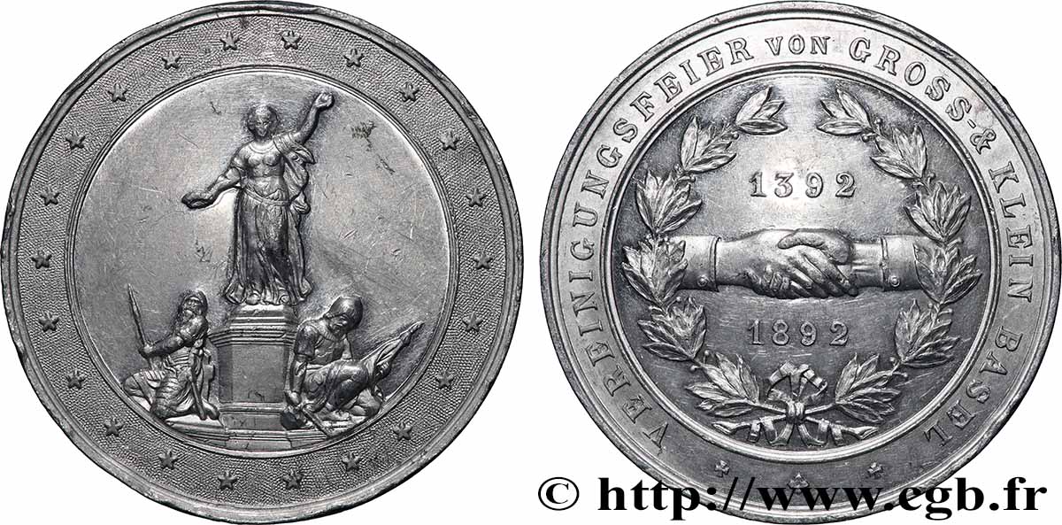 SUISSE Médaille, Commémorant le 500e anniversaire de l&nbsp;unification des deux Bâles TTB+