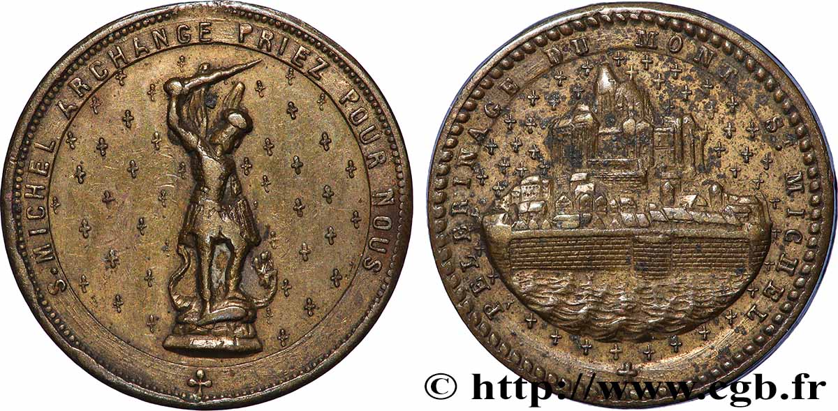 MÉDAILLES RELIGIEUSES Médaille, Pèlerinage du Mont Saint Michel TTB