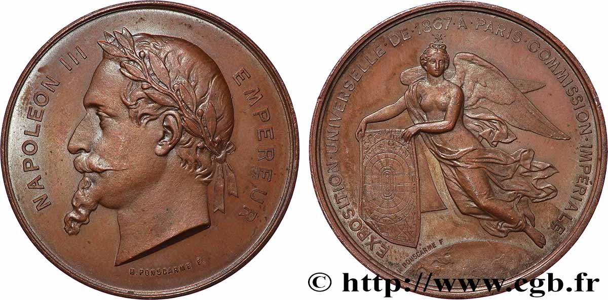 SECOND EMPIRE Médaille, Exposition universelle, Services rendus TTB+