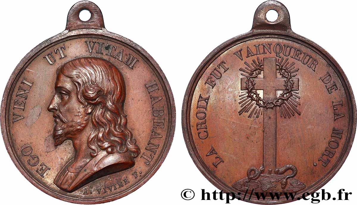 RELIGIOUS MEDALS Médaille, La Croix fut vainqueur de la mort AU