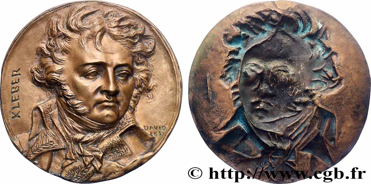 LOUIS-PHILIPPE Ier Plaque, Kléber par David d’Angers TTB+