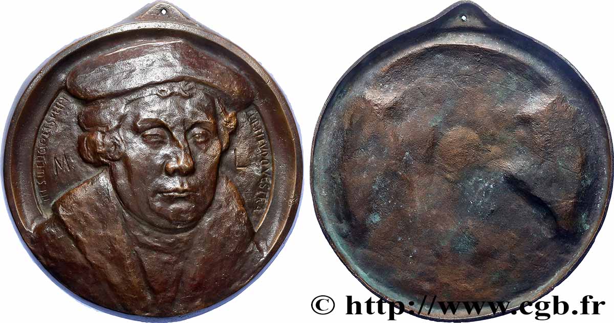 ART, PEINTURE ET SCULPTURE Fonte, Martin Luther d’après Lucas Cranach TTB+