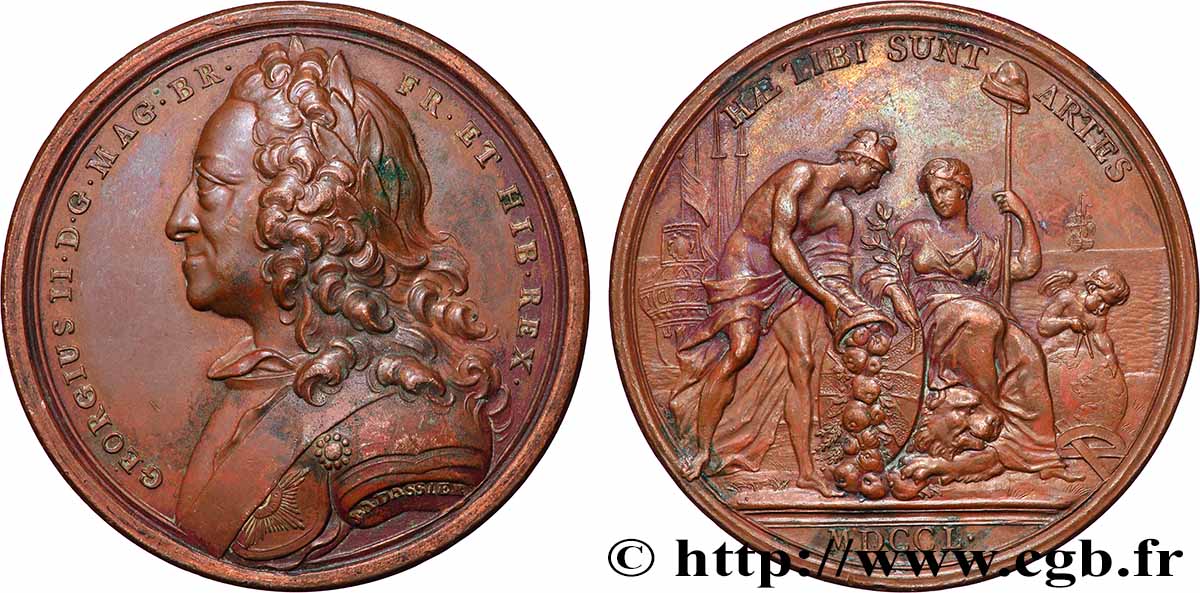 GREAT-BRITAIN - GEORGE II Médaille, Georges II par Jacques-Antoine Dassier AU/XF
