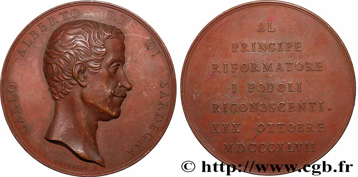 ITALY - KINGDOM OF SARDINIA - CHARLES-ALBERT Médaille, Au Prince réformateur AU