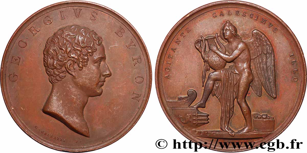 GRANDE-BRETAGNE - GEORGES IV Médaille, Georges Byron TTB