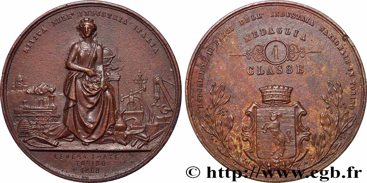 ITALIA - REGNO D&nbsp;ITALIA - VITTORIO EMANUELE II Médaille, Exposition des industries BB