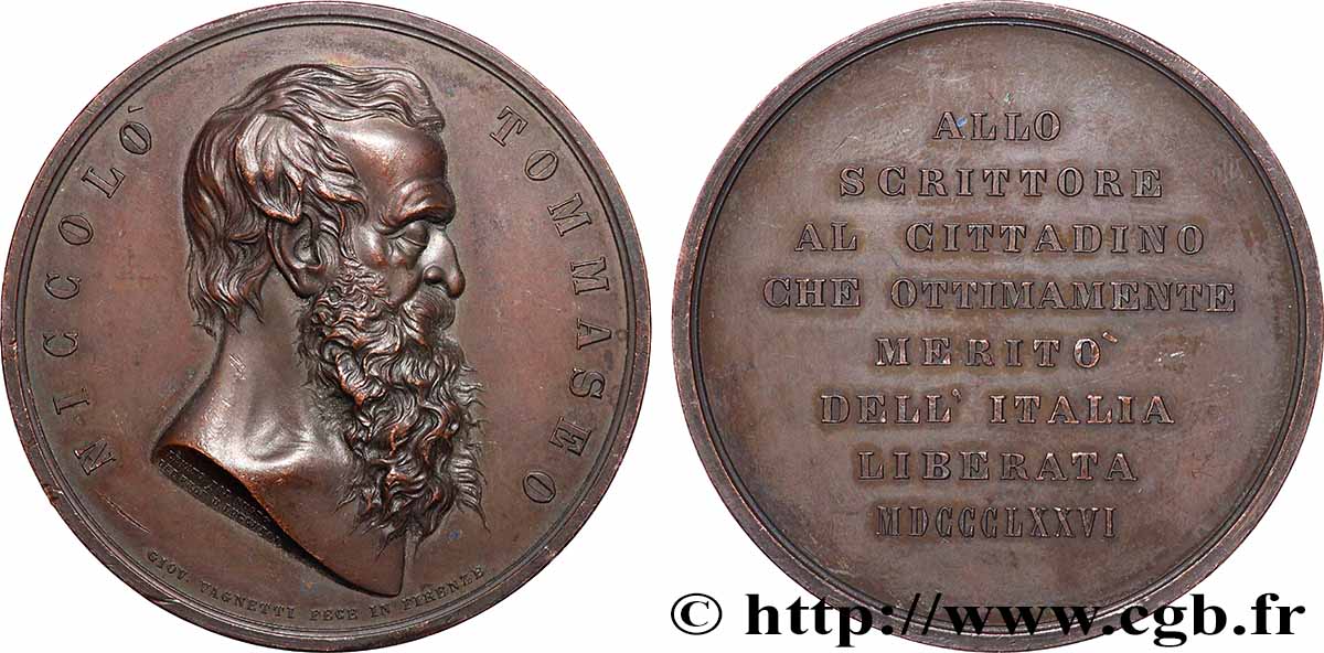 ITALY - KINGDOM OF ITALY - VICTOR-EMMANUEL II(5/06/1802-13/03/1821) Médaille, Niccolò Tommaseo AU