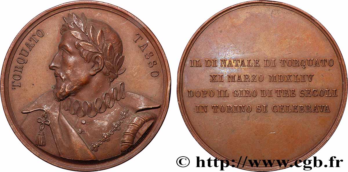 LITERATURE : WRITERS - POETS Médaille, Torquato Tasso ou Le Tasse AU
