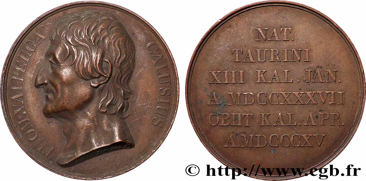 LITTÉRATURE : ÉCRIVAINS/ÉCRIVAINES - POÈTES Médaille, Tommaso Valperga di Caluso TTB+