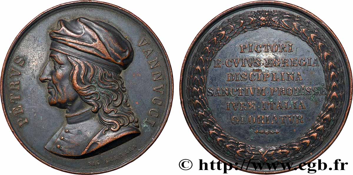 ARTISTES : GRAVEURS, PEINTRES, SCULPTEURS Médaille, Pietro di Cristoforo Vannucci, dit le Pérugin TTB