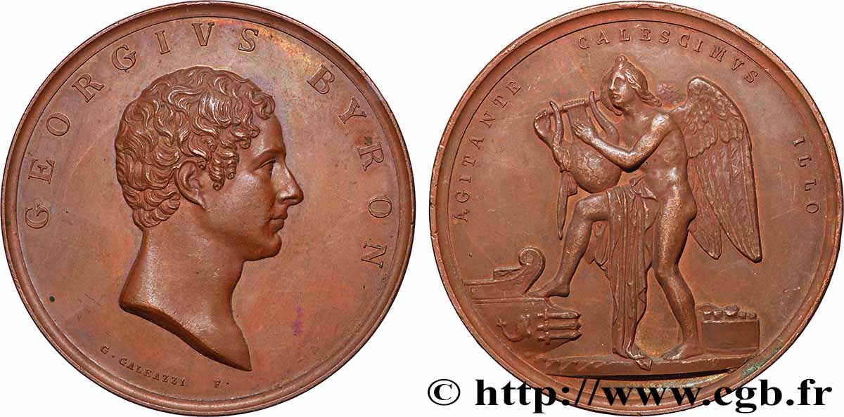 GRAN BRETAÑA - JORGE IV Médaille, Georges Byron MBC+/MBC