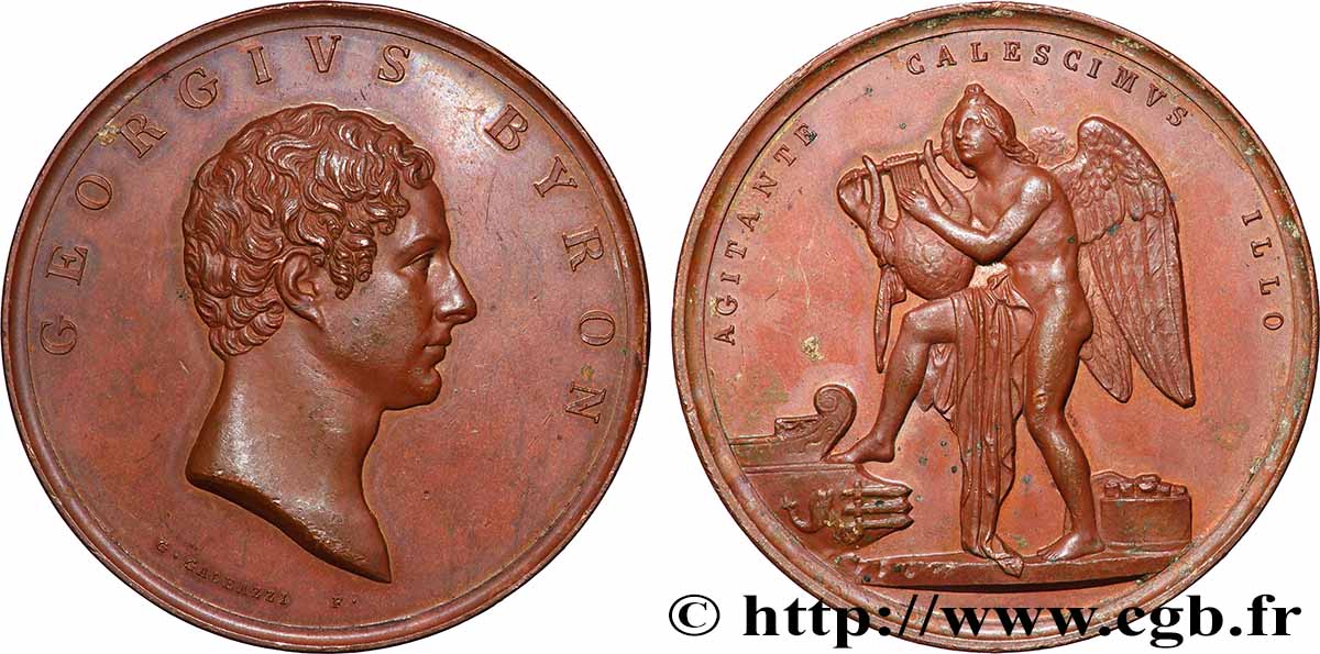 GRAN BRETAGNA - GIORGIO IV Médaille, Georges Byron q.SPL/BB