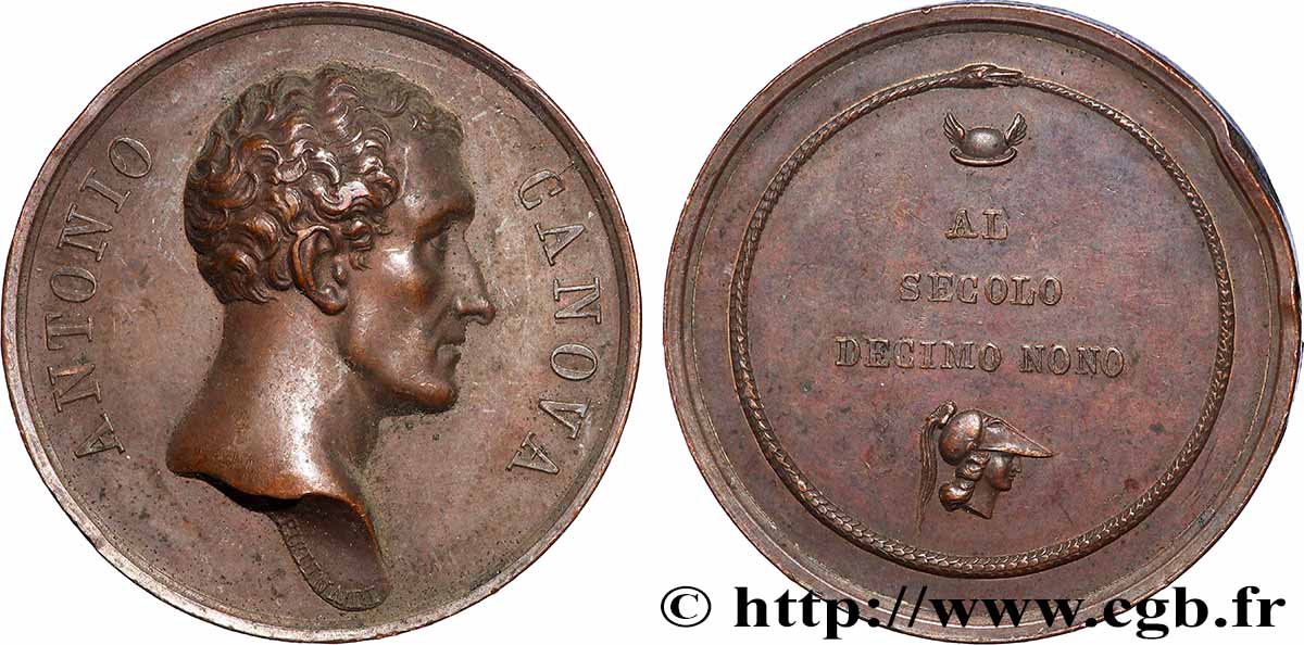 ARTISTES : GRAVEURS, PEINTRES, SCULPTEURS Médaille, Antonio Canova, sculpteur et peintre TTB