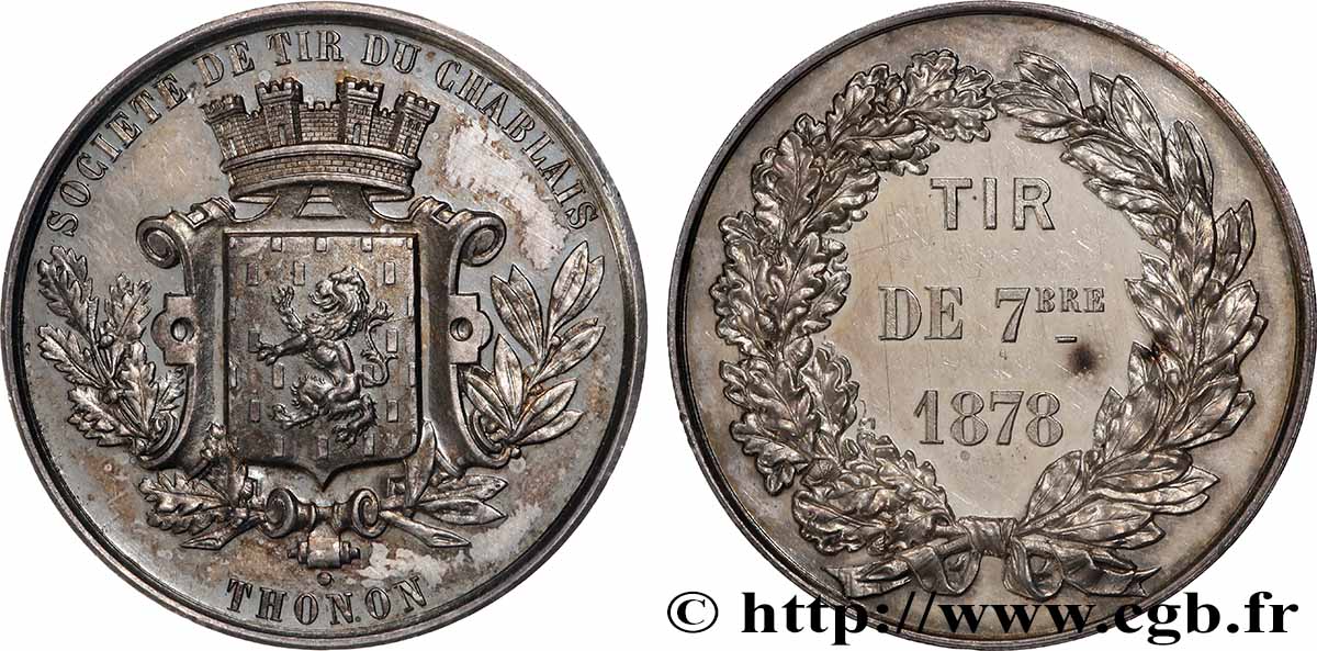 TROISIÈME RÉPUBLIQUE Médaille, Société de tir du Chablais TTB+