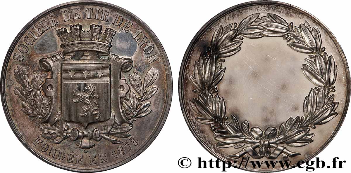 TROISIÈME RÉPUBLIQUE Médaille, Société de tir de Lyon TTB+