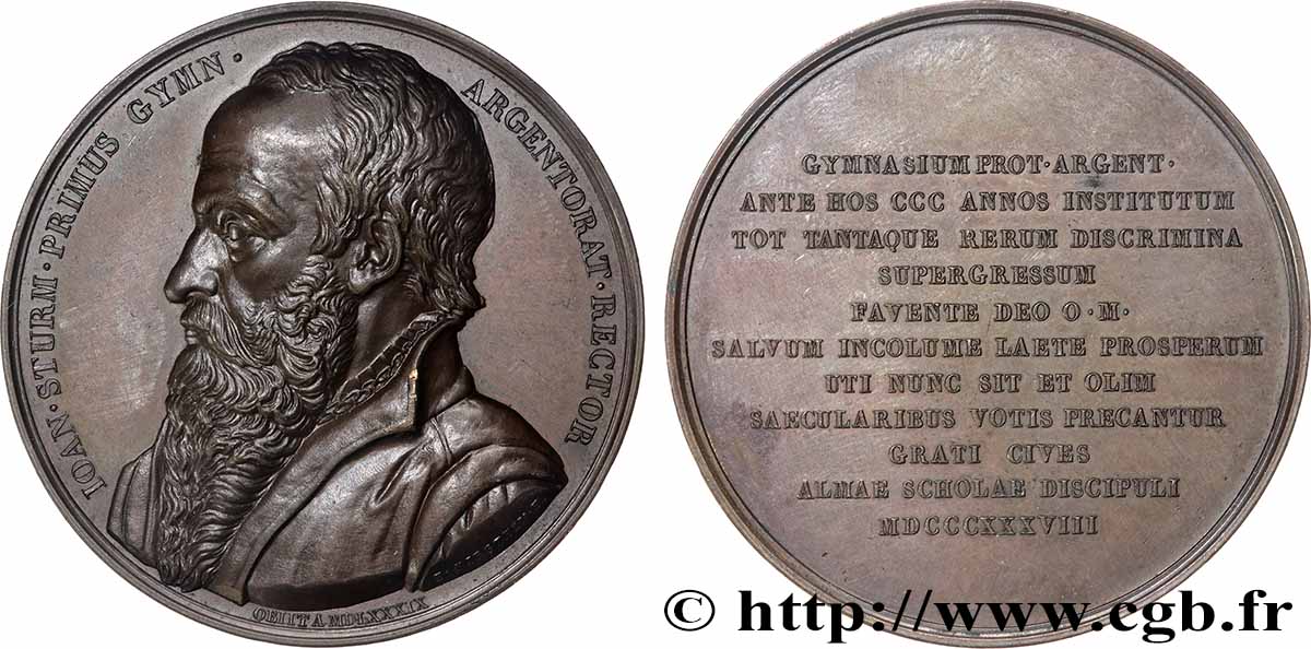 LOUIS-PHILIPPE I Médaille, Jean Sturm, 300 ans du Gymnase AU
