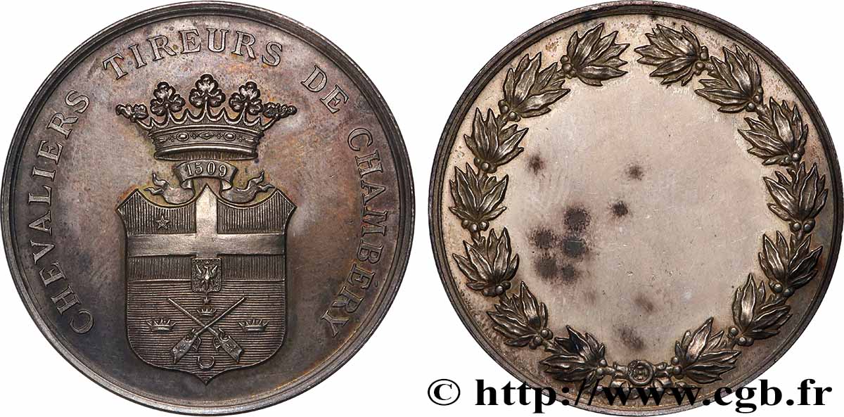 TROISIÈME RÉPUBLIQUE Médaille, Chevaliers tireurs de Chambéry TTB+