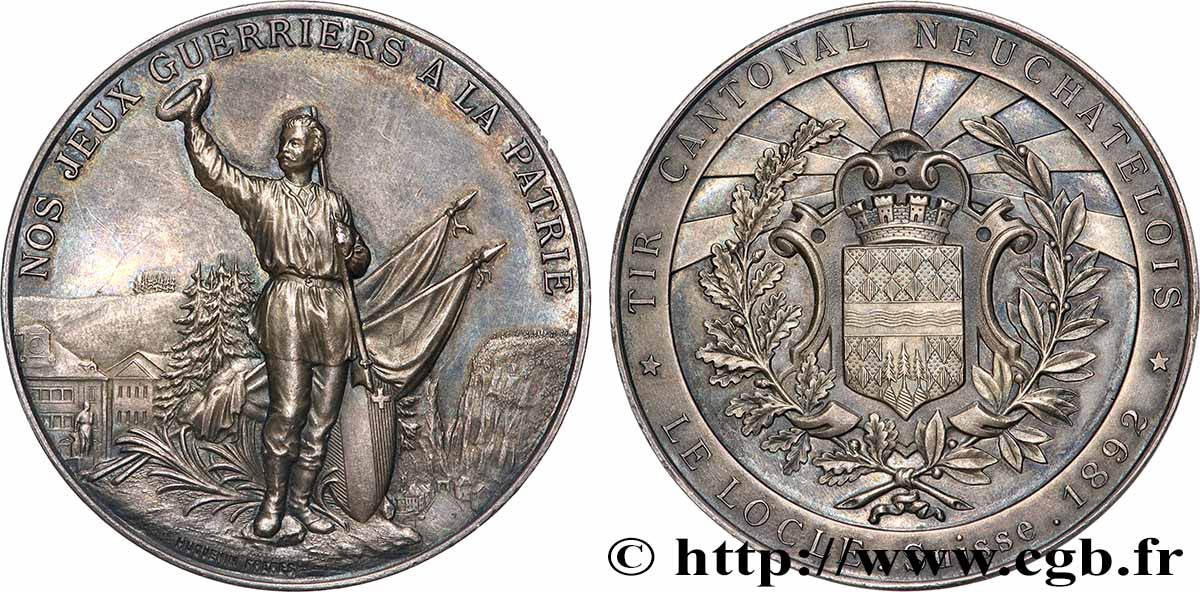 SCHWEIZ Médaille, Tir cantonal de Neuchatel fVZ