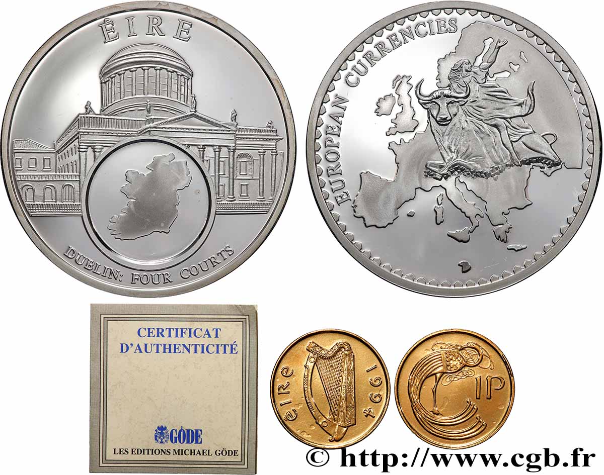 EUROPA Médaille, European Currencies, Irlande AU
