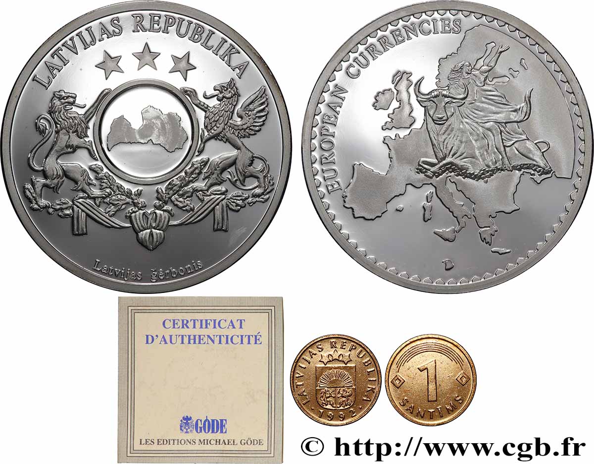 EUROPE Médaille, European Currencies, Lituanie SPL