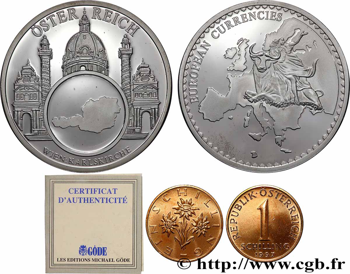 EUROPA Médaille, European Currencies, Autriche fST