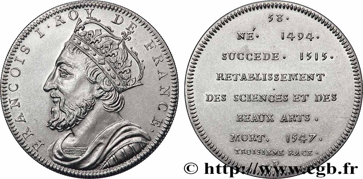 SÉRIE MÉTALLIQUE DES ROIS DE FRANCE Médaille, François Ier SUP