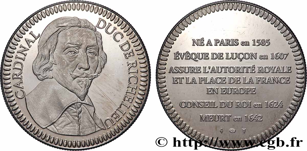QUINTA REPUBLICA FRANCESA Médaille, Cardinal de Richelieu SC