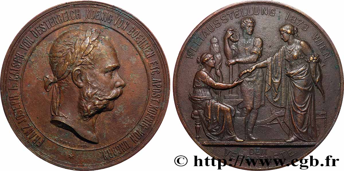 AUTRICHE - FRANÇOIS-JOSEPH Ier Médaille, Exposition Universelle, Au mérite TTB