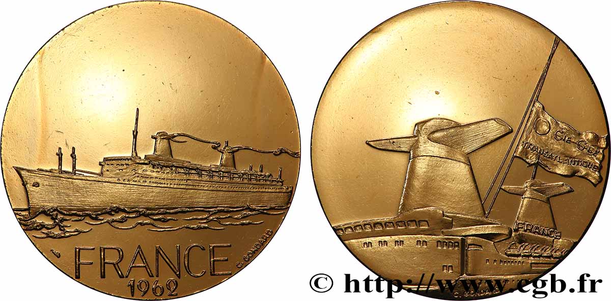 V REPUBLIC Médaille, Paquebot France AU