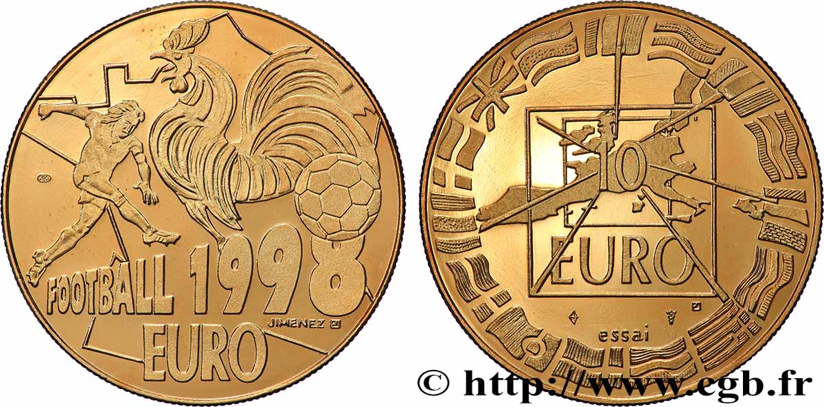 QUINTA REPUBBLICA FRANCESE Médaille, Euro, Football SPL