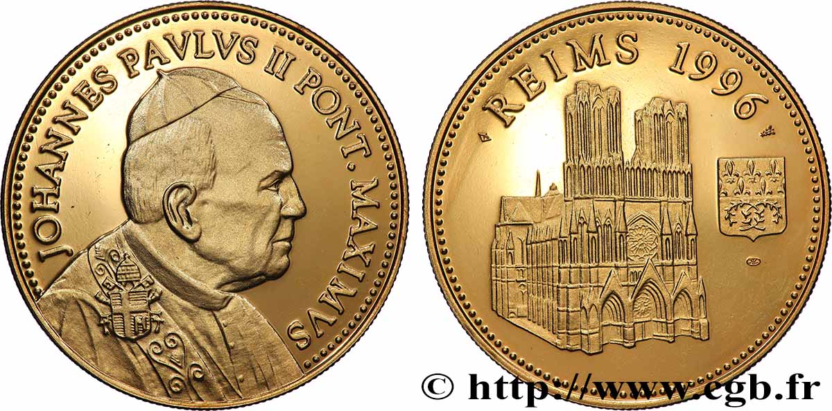 VATICANO E STATO PONTIFICIO Médaille, Jean-Paul II, Reims SPL