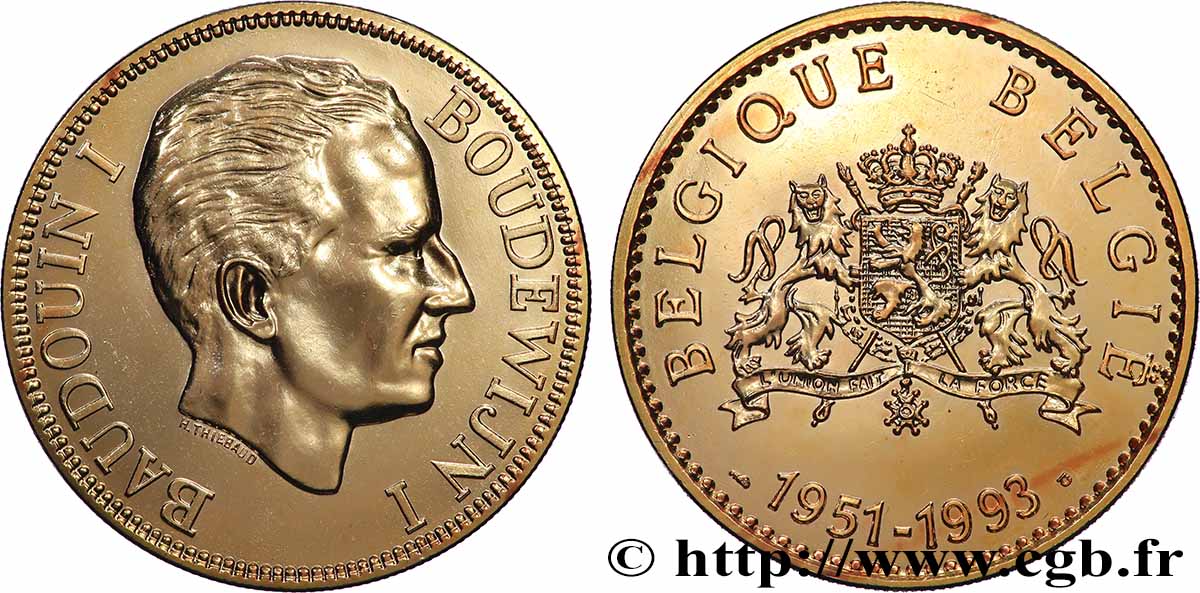 BELGIUM Médaille, Baudouin Ier AU