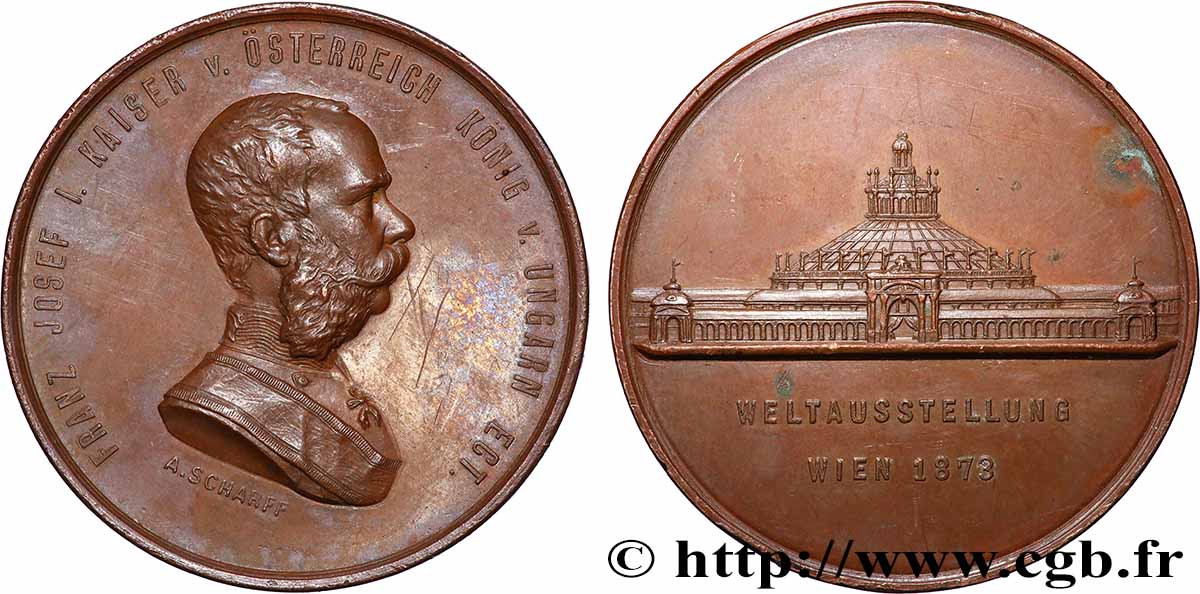 AUTRICHE - FRANÇOIS-JOSEPH Ier Médaille, Exposition Universelle TTB+