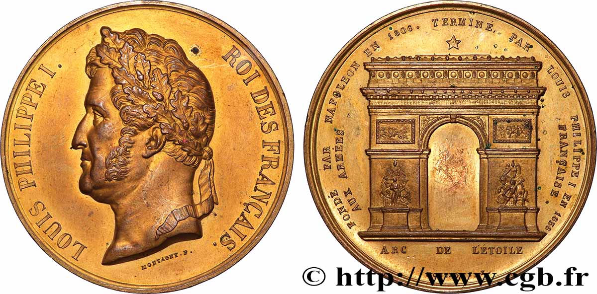 LUIS FELIPE I Médaille, Arc de triomphe MBC+