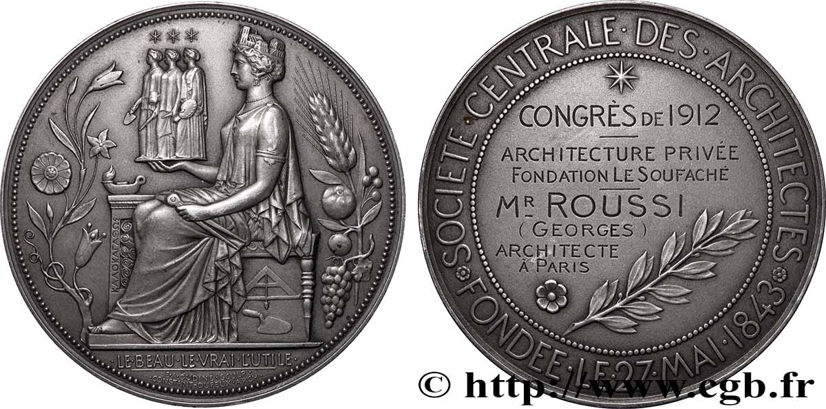 SECOND EMPIRE Médaille d’admission, Société centrale des architectes SUP