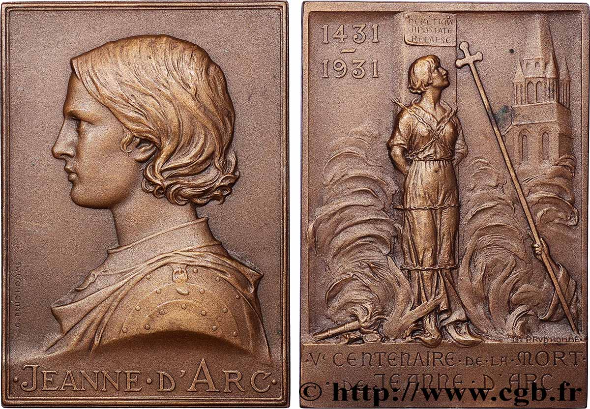 TROISIÈME RÉPUBLIQUE Plaquette, Cinquième Centenaire de la mort de Jeanne d’Arc SUP/TTB+