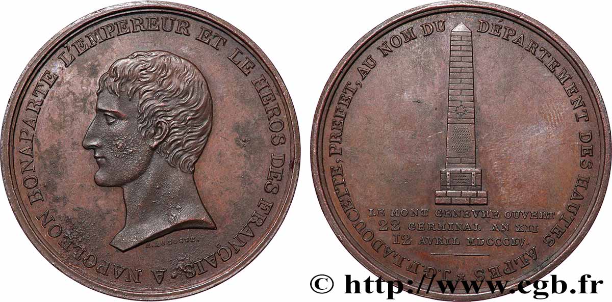 PREMIER EMPIRE / FIRST FRENCH EMPIRE Médaille, Tunnel de Montgenèvre achevé AU