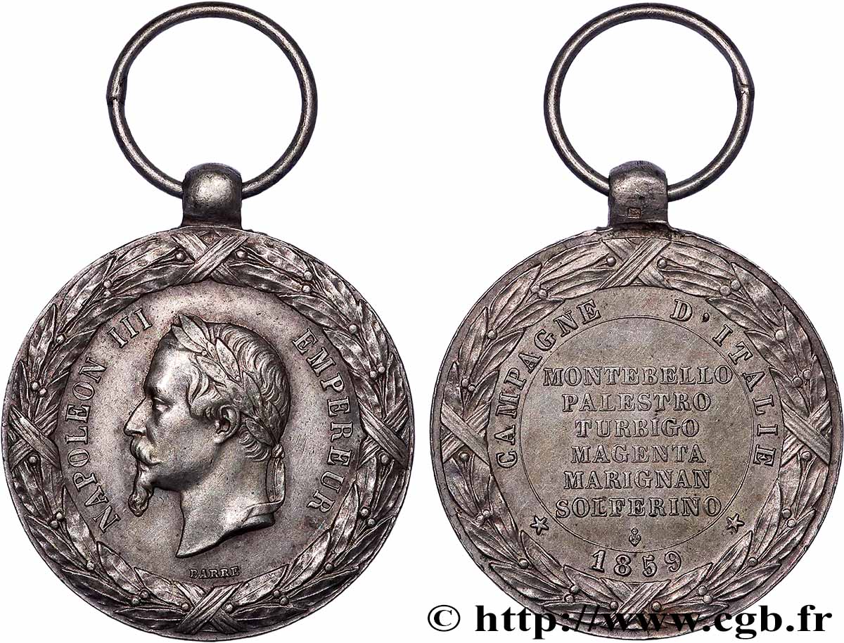 SECOND EMPIRE Médaille, Campagne d’Italie AU