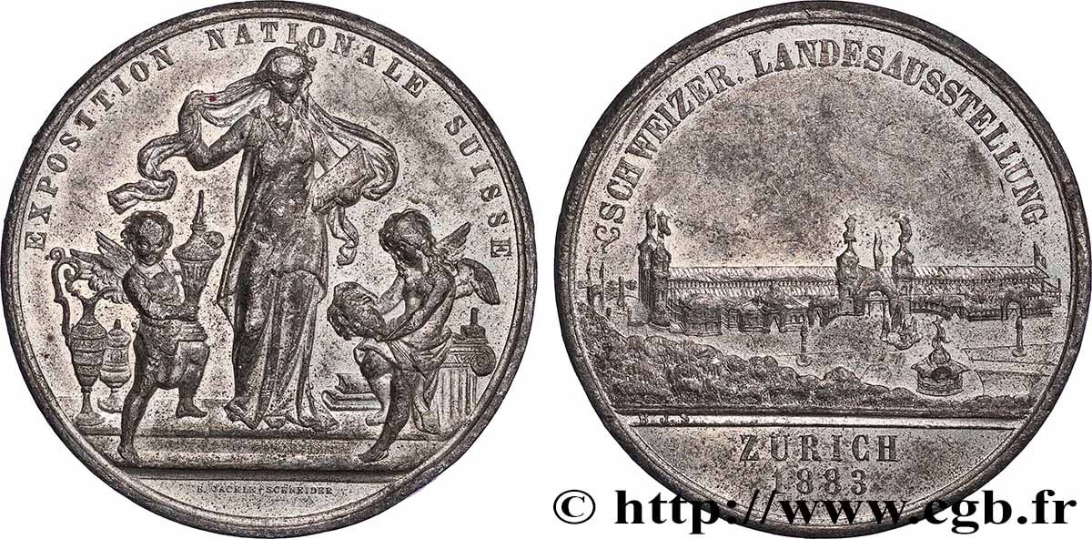SUIZA - CANTÓN DE ZÚRICH Médaille, Exposition nationale suisse de Zurich MBC
