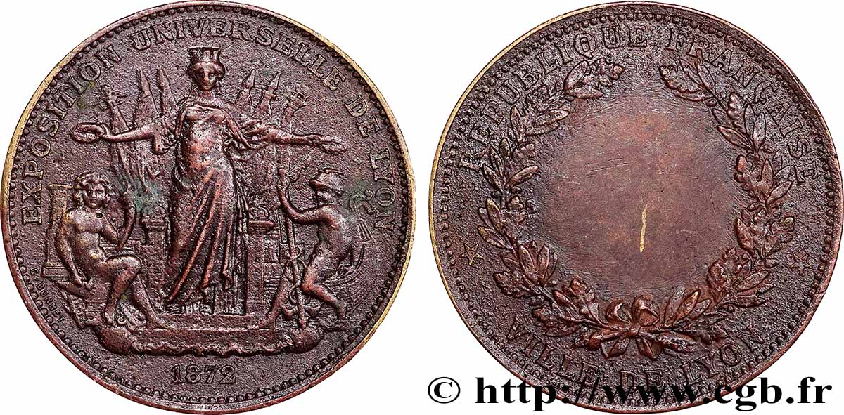 LYON ET DU LYONNAIS (JETONS ET MÉDAILLES DE...) Médaille, Exposition Universelle TB+