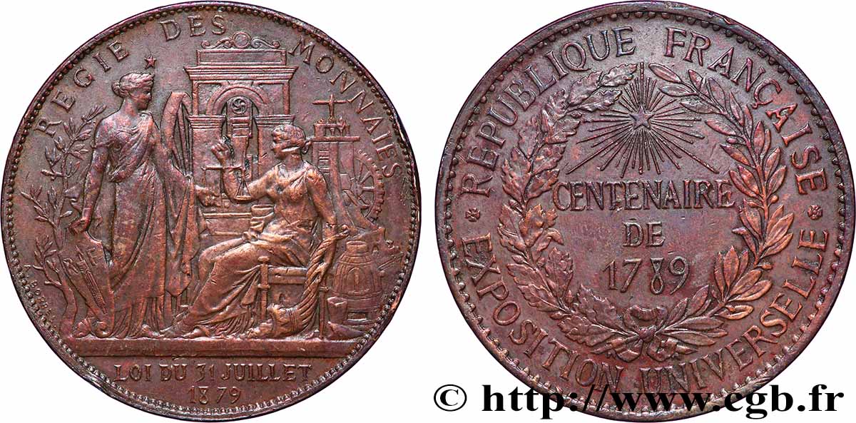 TERCERA REPUBLICA FRANCESA Médaille de la Régie des Monnaies BC+