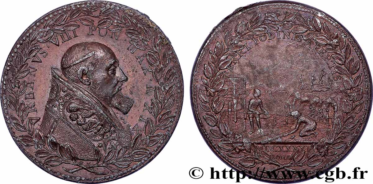 ITALIA - ESTADOS PONTIFICOS - URBAIN VIII (Maffeo Barberini) Médaille, Les forges de Monte Leone MBC