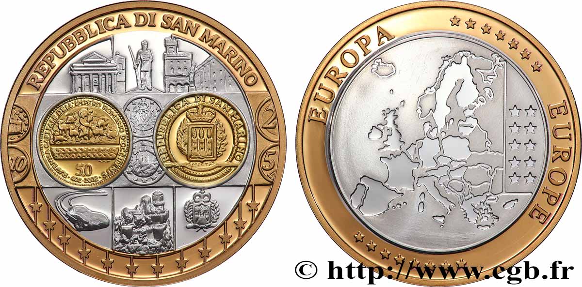 QUINTA REPUBLICA FRANCESA Médaille, Europe, République de Saint-Marin EBC