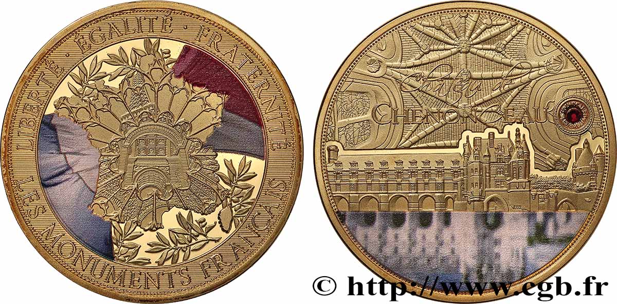 V REPUBLIC Médaille, Château de Chenonceau Proof set