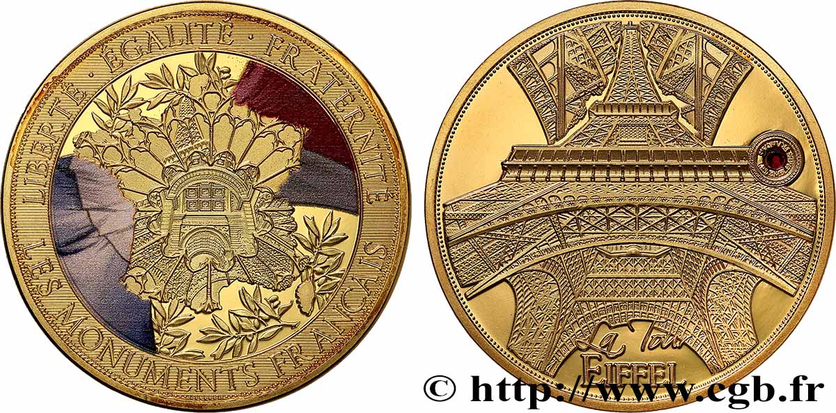V REPUBLIC Médaille, La tour Eiffel Proof set