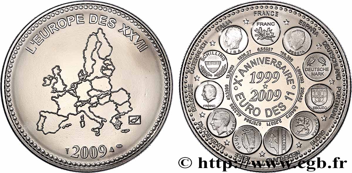 EUROPA Médaille, L’Europe des XXVII, X.E anniversaire BE