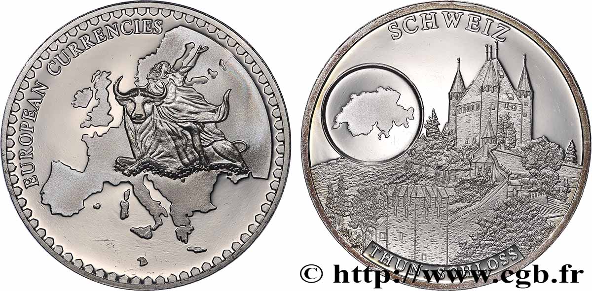 EUROPA Médaille, European Currencies, Suisse q.SPL