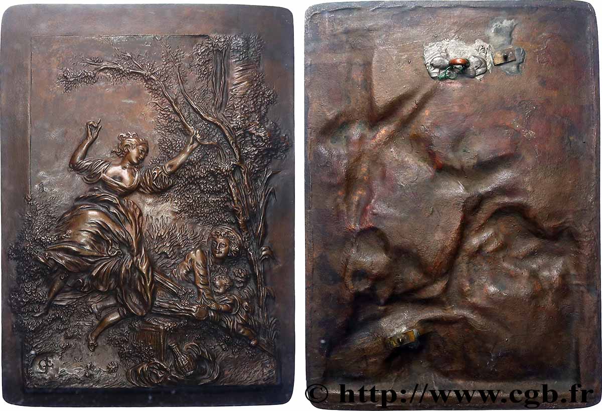 ART, PAINTING AND SCULPTURE Plaque, Scène champêtre EBC