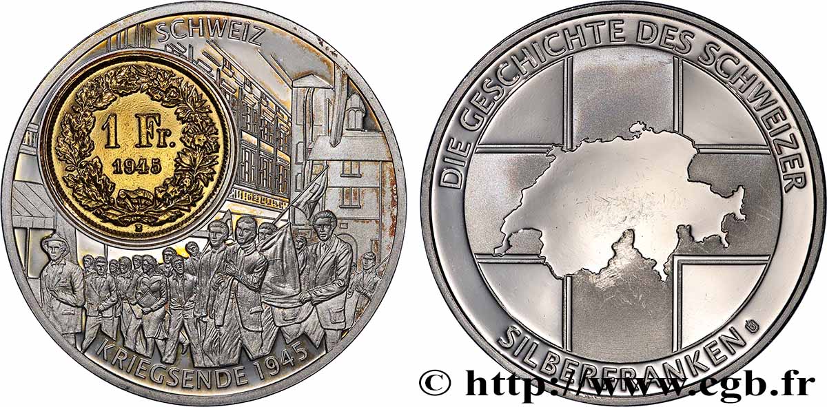 SWITZERLAND Médaille, Fin de la seconde guerre mondiale AU